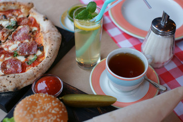 Food on the table in the restaurant