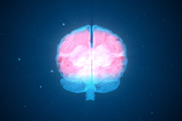 Extraordinary brain activity and the emerging headache from overexertion 3d illustration