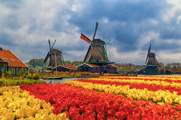 Windmills of Zaanse Schans, Netherlands.