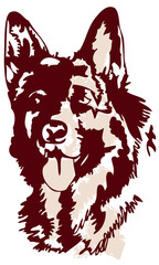 German Shepherd Illustration  on white background