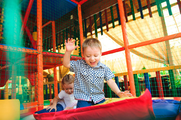 Playground in indoor amusement park for children.
