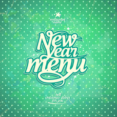 Vintage style New Year menu card design