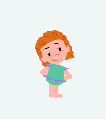 White girl in a swimsuit smiling peacefully.