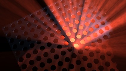Sfondo con raggi luminosi colorati che fuoriescono da una griglia