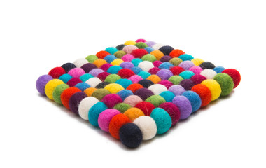 colored felted balls