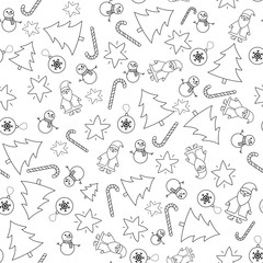 Seamless pattern with winter items