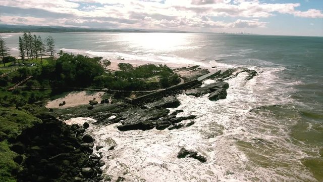 water crashing on rocks