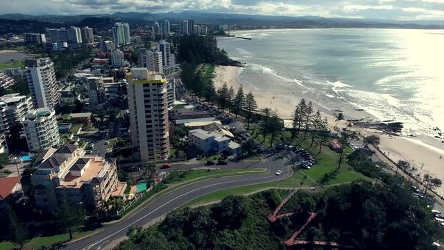 coastal town life from above
