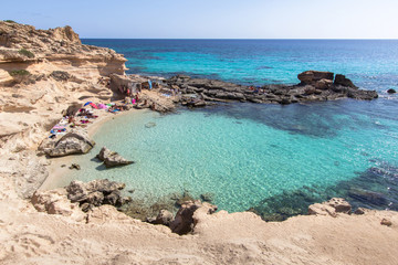 Fototapeta premium Es Calo des Mort beach, Formentera, Spain