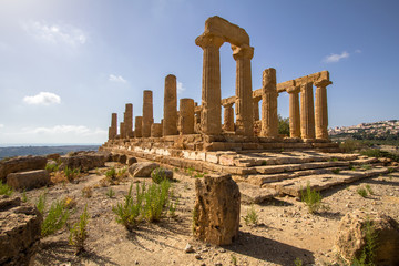 Fototapeta na wymiar Temple of Juno in the Valley of the Temples, Agrigento, Italy