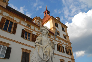 Fototapeta na wymiar Sculpture in front of Eggenberg Palace, Graz, Austria