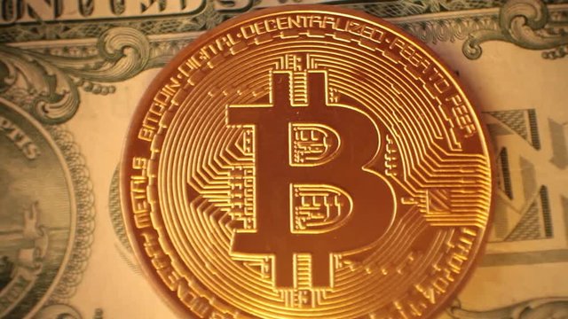 Cripto Currency Bitcoin. US Dollar, Euro