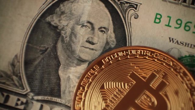Cripto Currency Bitcoin. US Dollar, Euro