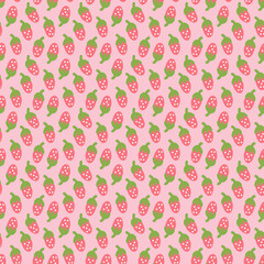 Cute hand drawn strawberry seamless pattern background for summer design.
