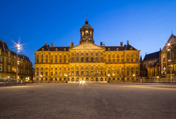 Fototapeta na wymiar Royal Palace on the dam square in Amsterdam