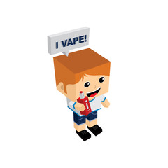 isometric block electric cigarette guy personal vaporizer