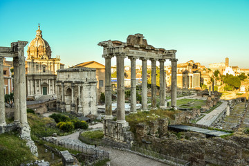 Foro Romano used to be the city center of the great Roman Empire in ancient times.