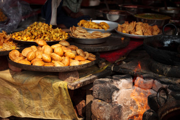 Indian Food At A Market Stall