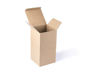 Open paper box on the white background