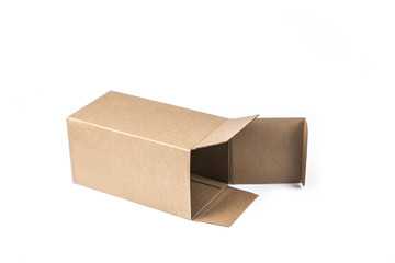 Open paper box on the white background