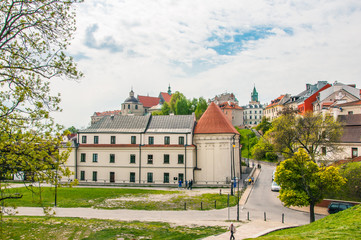 Fototapeta na wymiar Old building near an ancient castle in the eastern Europe