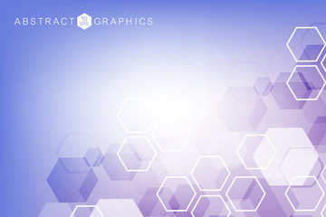 Geometric abstract background with connected line and dots. Structure molecule and communication. Scientific concept for your design. Medical, technology, science background. Vector illustration.