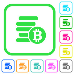 Bitcoins vivid colored flat icons icons