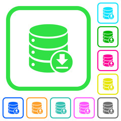 Backup database vivid colored flat icons icons