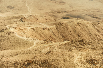 Scenic israel desert full of sand and rocks