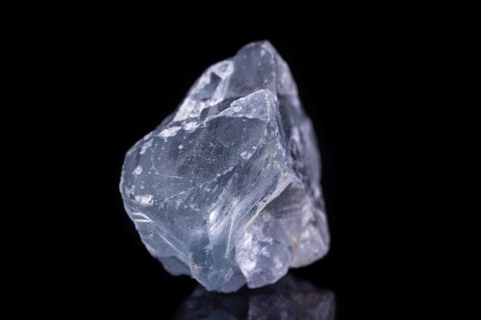 Macro mineral stone angelite on black background