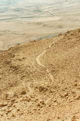 View from mountain on the negev desert in israel