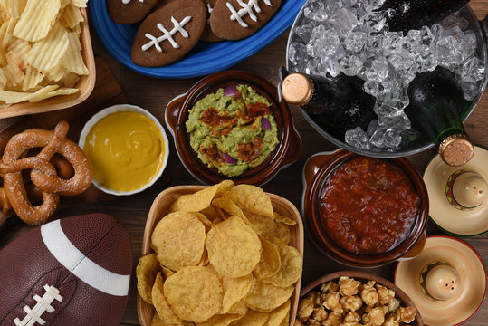 Snacks and Drinks for a Football Watching Party