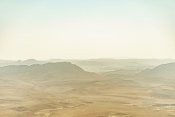 Fototapeta na wymiar Summer fog in israel negev desert