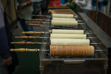 Chimney cake on Christmas market