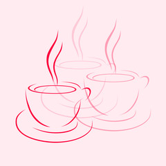 Coffee cup logo red design