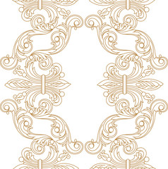 Golden vintage baroque ornament, corner. Retro pattern antique style acanthus. Decorative design element filigree calligraphy vector. - stock vector