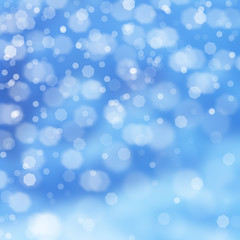 Winter blue landscape with falling white shining snow....