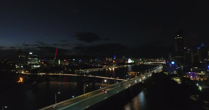 Brisbane city traffic at night