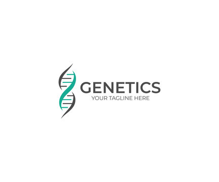 DNA Helix Logo Template. Genetics Vector Design. Biological Illustration