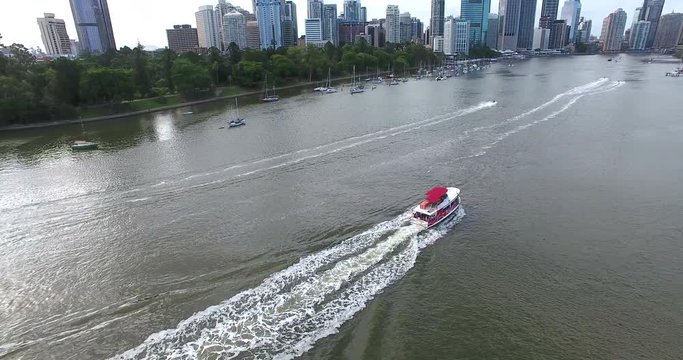 Boat and jet ski on Brisbane river vol2