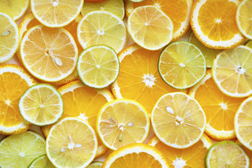 A lot of sliced citrus