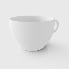 Isolate Coffee Cup on a Seamless and Slight Reflective Surface