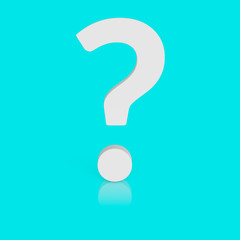 Isolate Question Mark on a Seamless and Slight Reflective Surface