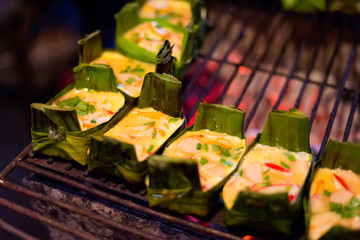 Thai egg omelette barbecue