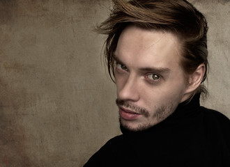 portrait of young man in vintage style