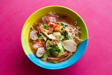 Thai seafood noodle soup