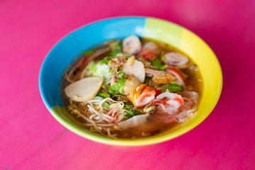 Thai seafood noodle soup