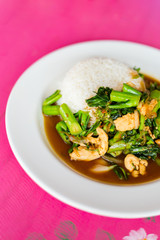 Thai chicken slices with kale