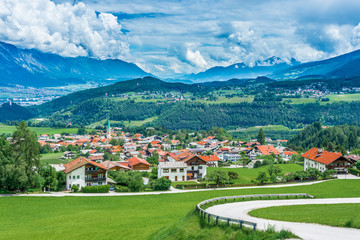 Fototapeta na wymiar Mutters village near Innsbruck, Austria