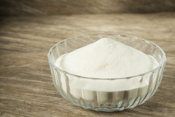 Collagen powder in the bowl